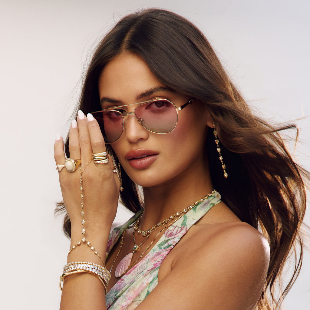 Sacred Gaze Aviator Watermelon Tourmaline Sunglasses