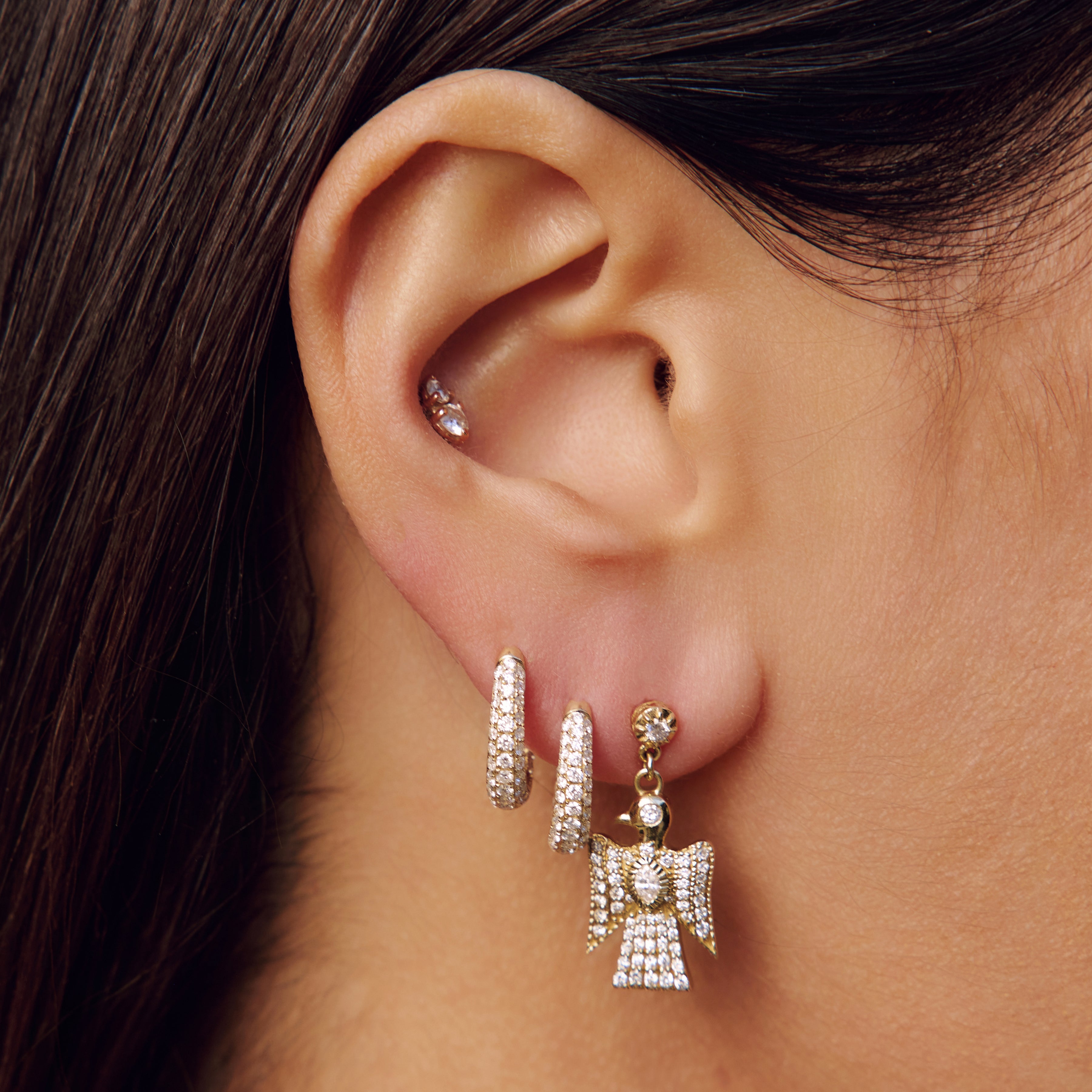 Sophia Diamond + Pave Marquise Center Thunderbird Drop Stud
