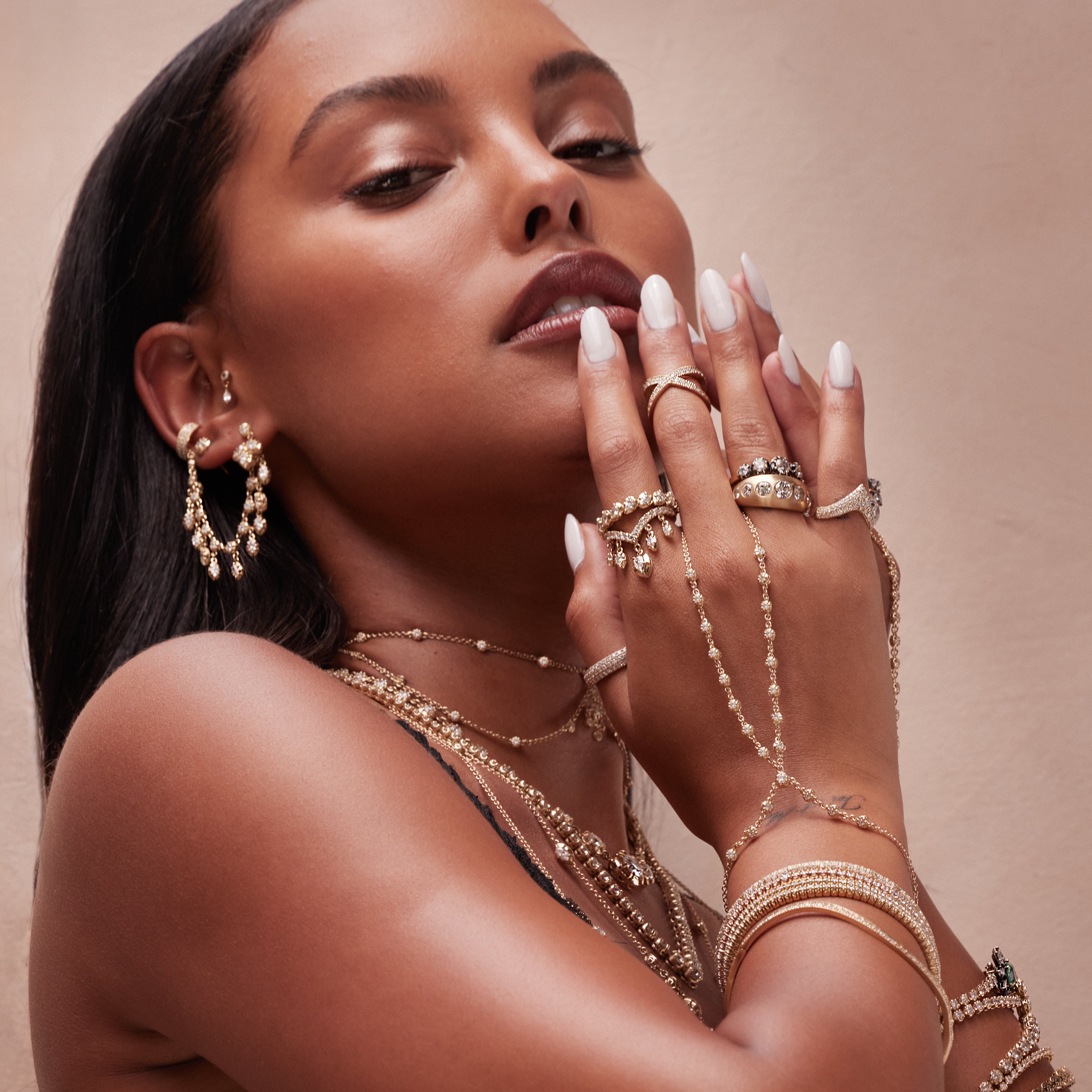 Black Rhodium 5 Graduated Diamond Sophia Ring