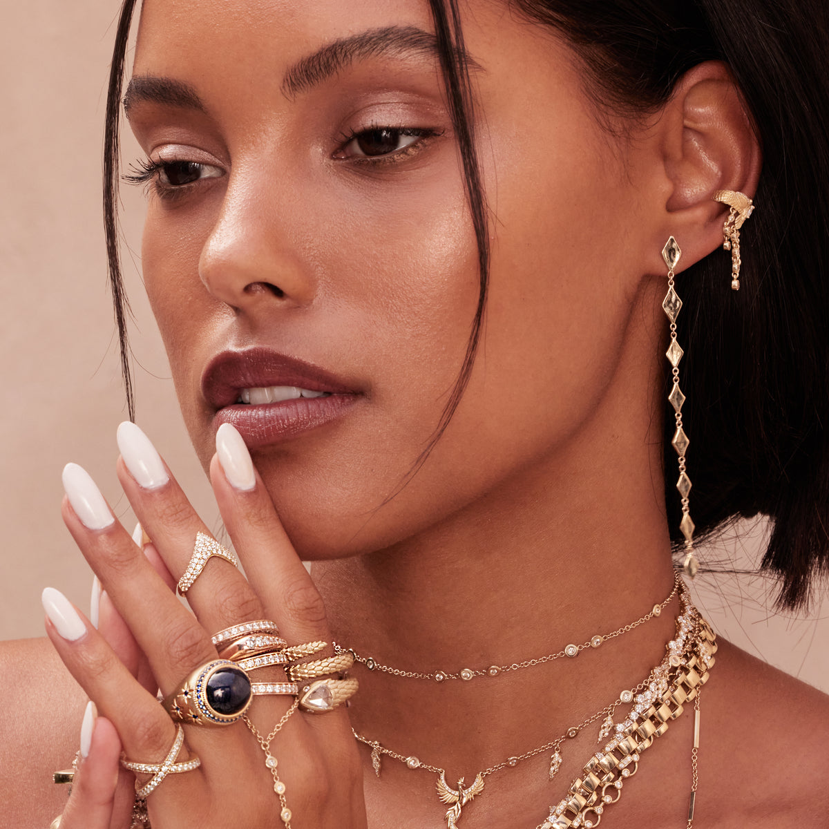Pave Thunderbird Diamond Shaker Ear Cuff