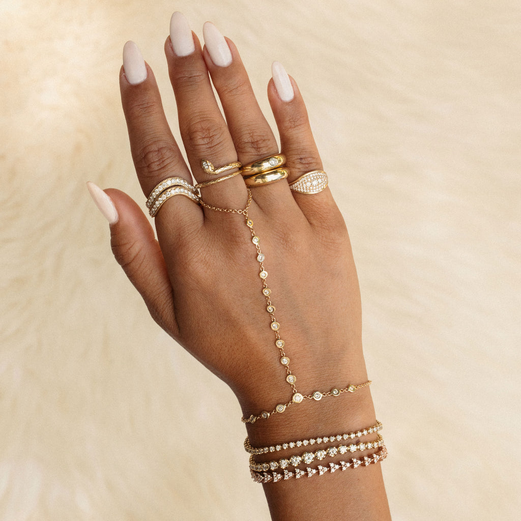 Pave Diamond Multi Wave Ring