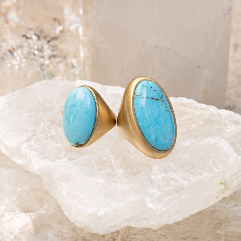 X-Large Smooth Oval Turquoise Ring