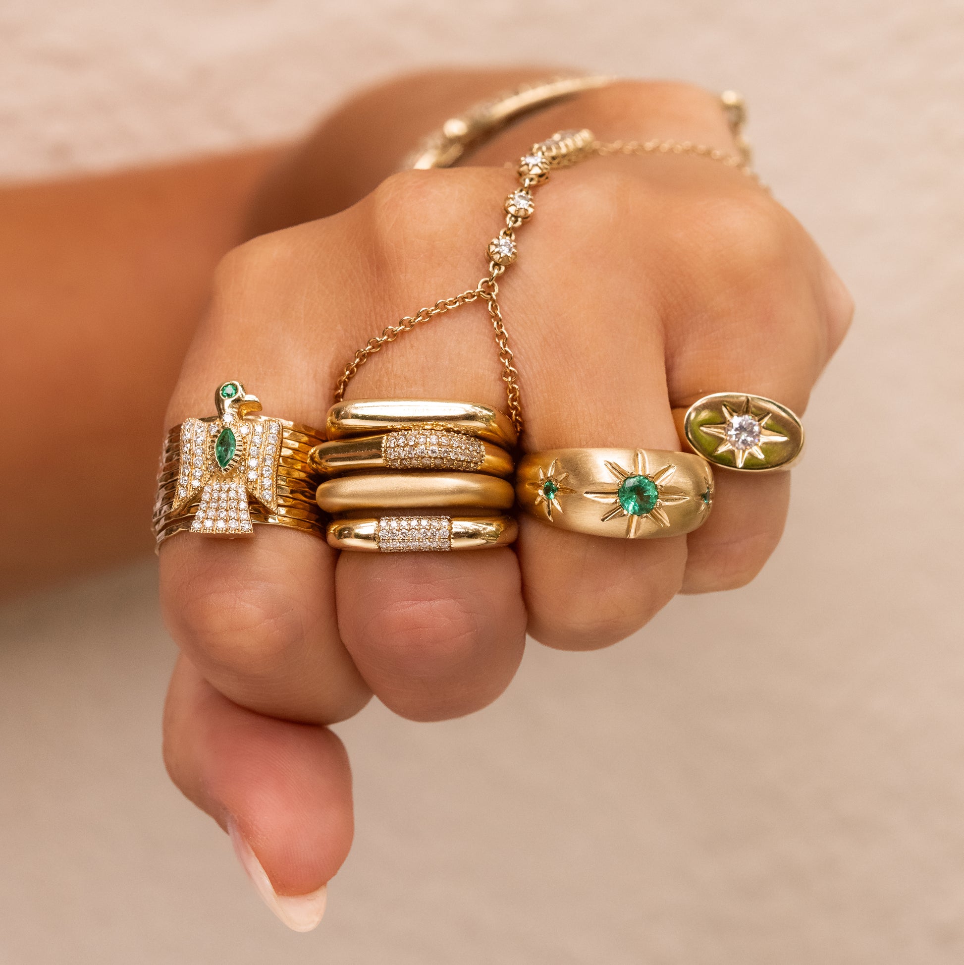 Pave Corner Rounded Flat Top Ring