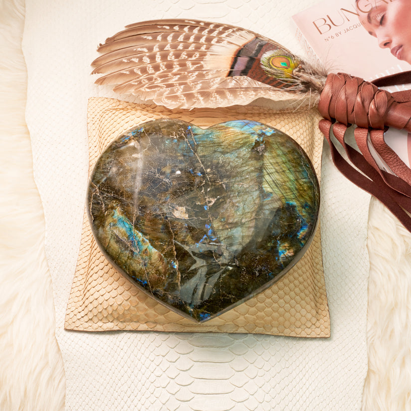 LABRADORITE HEART CRYSTAL