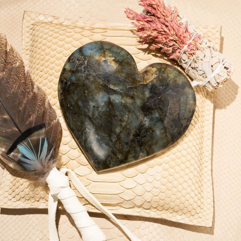 LABRADORITE HEART