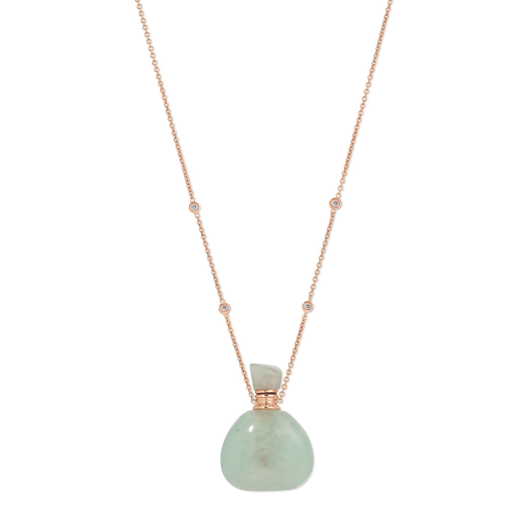 Medium Triangle Aquamarine Potion Bottle Necklace