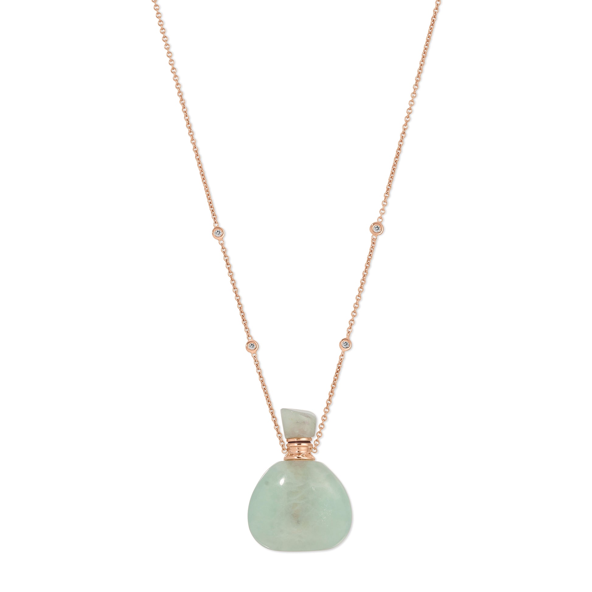 Medium Triangle Aquamarine Potion Bottle Necklace