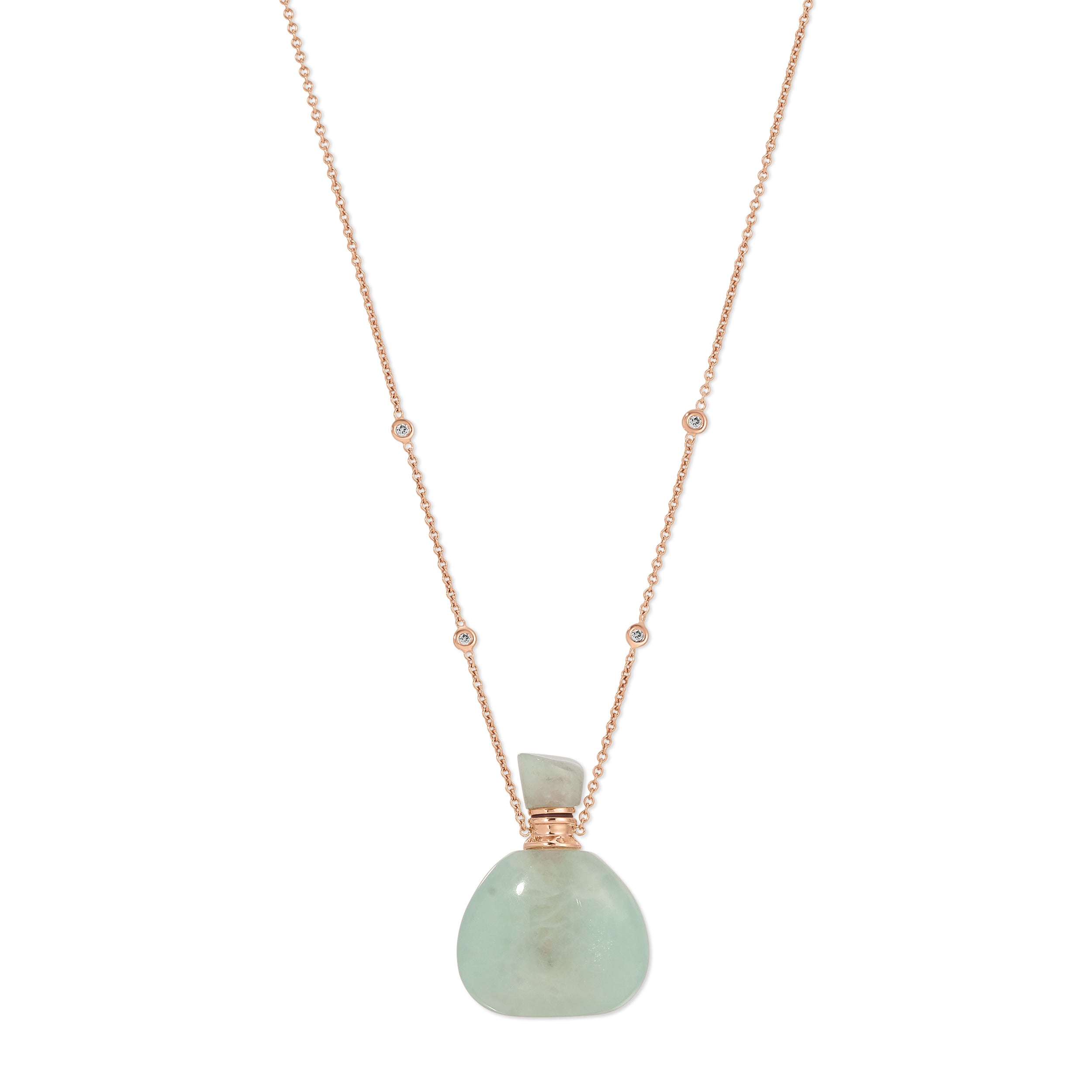 Medium Triangle Aquamarine Potion Bottle Necklace