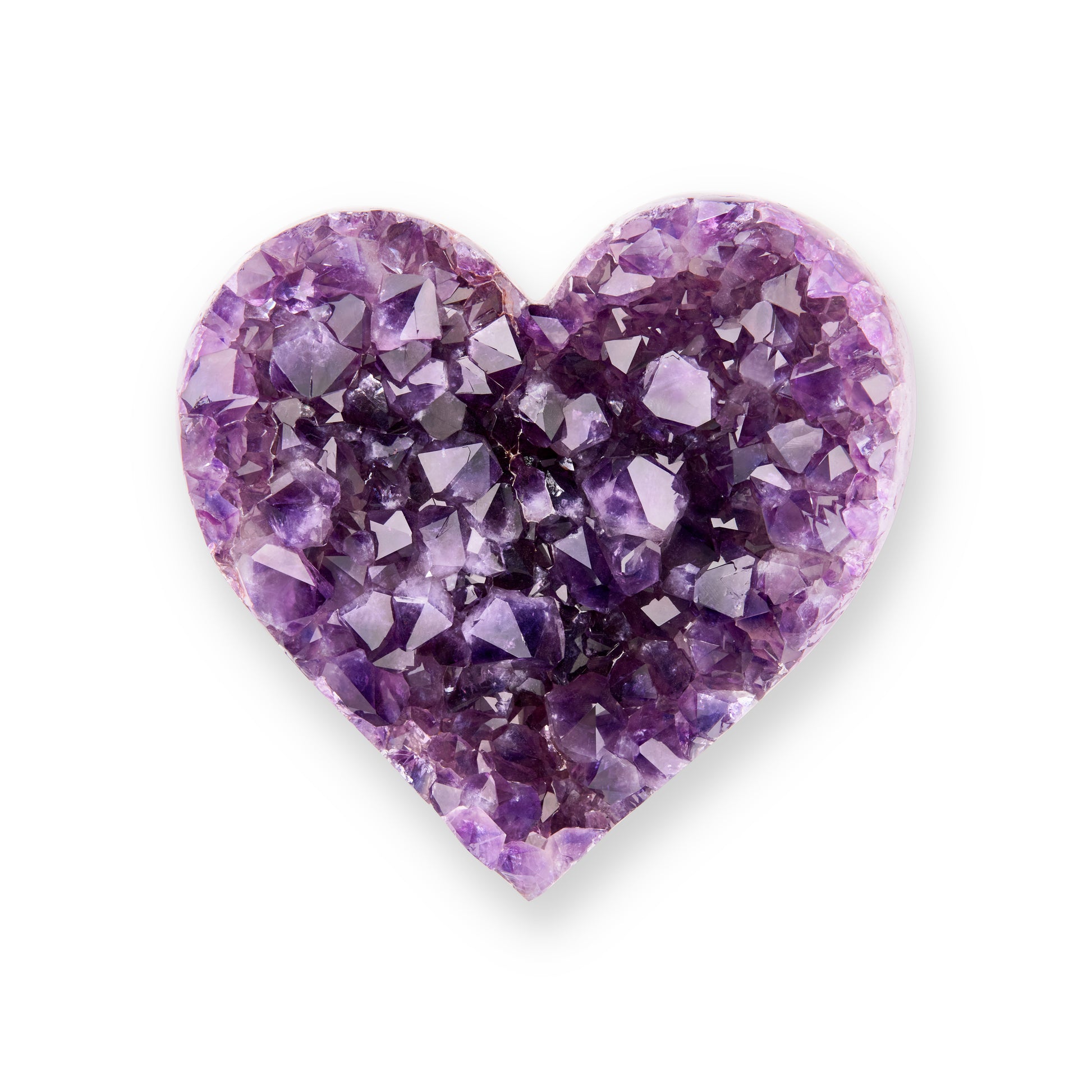 Purple Amethyst Cluster Heart