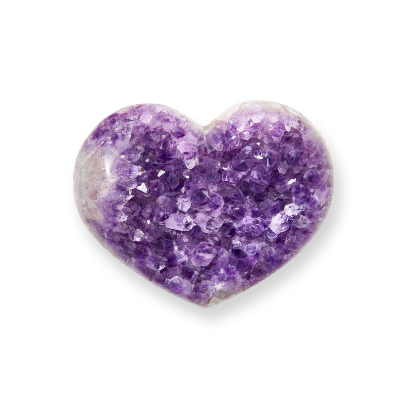 SMALL PURPLE AMETHYST CLUSTER HEART