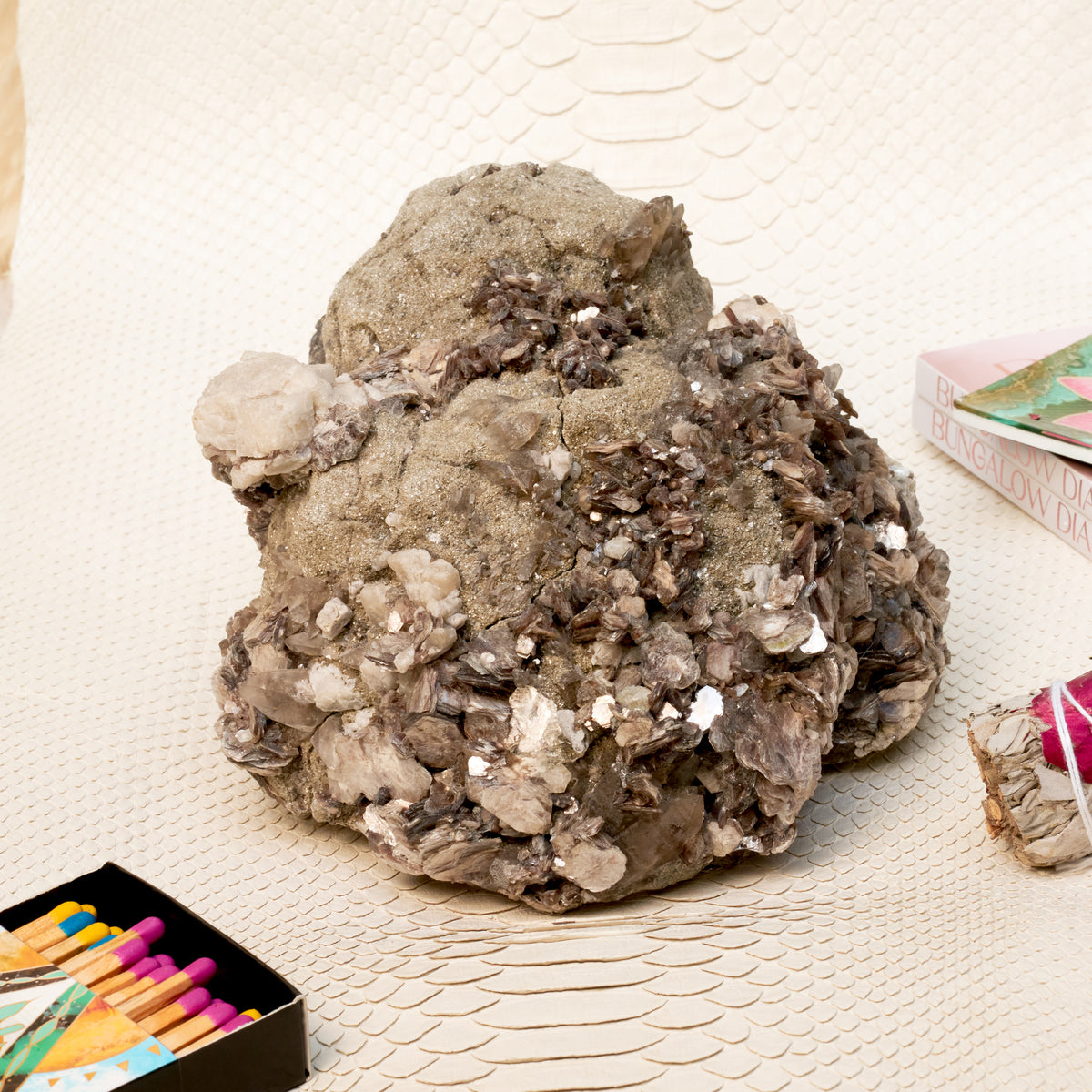 Pyrite & Calcite Crystal Cluster