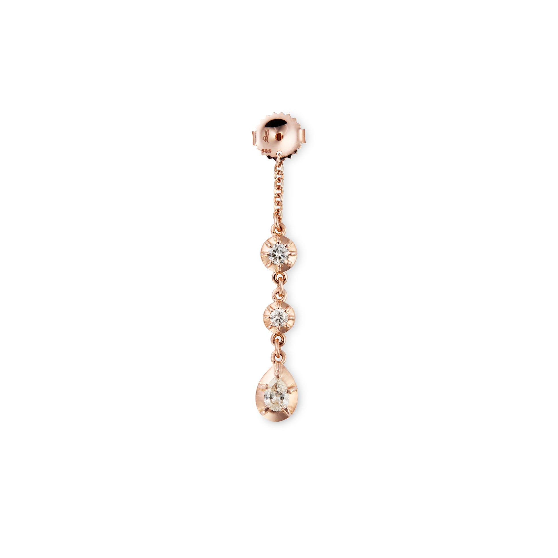 Sophia 2 Round + Teardrop Diamond Earring Back