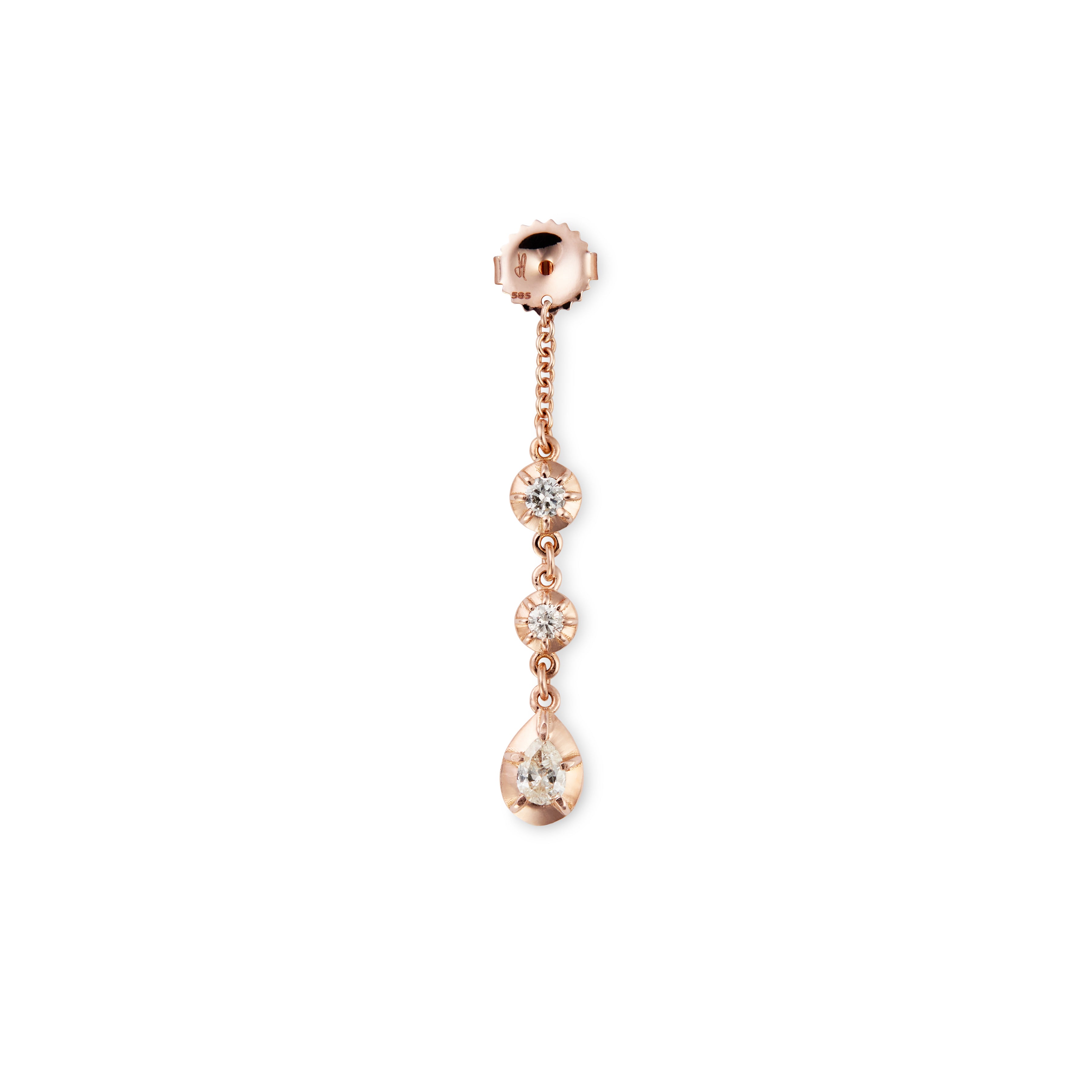 Sophia 2 Round + Teardrop Diamond Earring Back