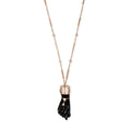 Triple Marquise Diamond Black Horn Figa Necklace