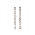 Freeform Moonstone Front + Back Drop Studs