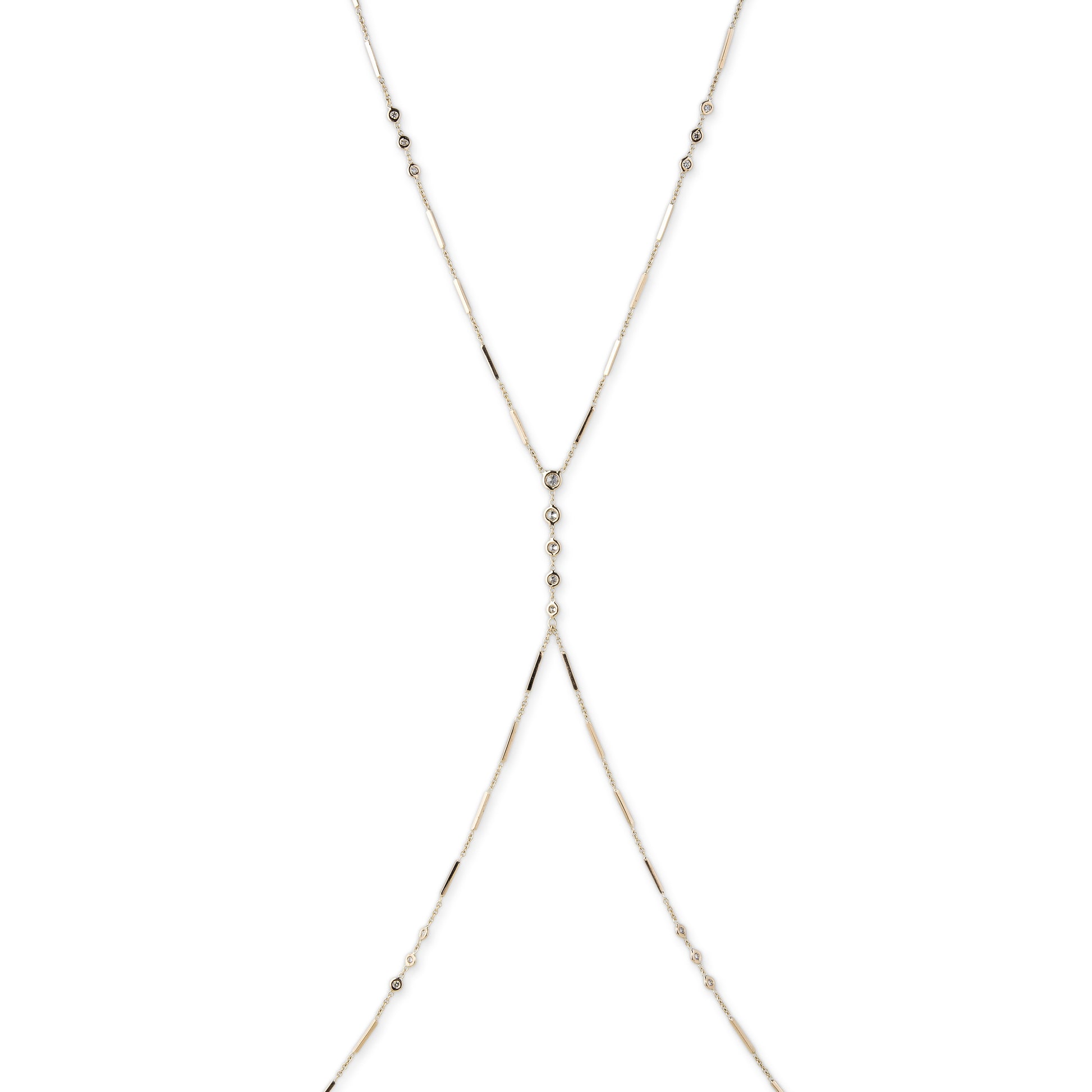 5 Graduated Diamond Center Smooth Bar Bodychain