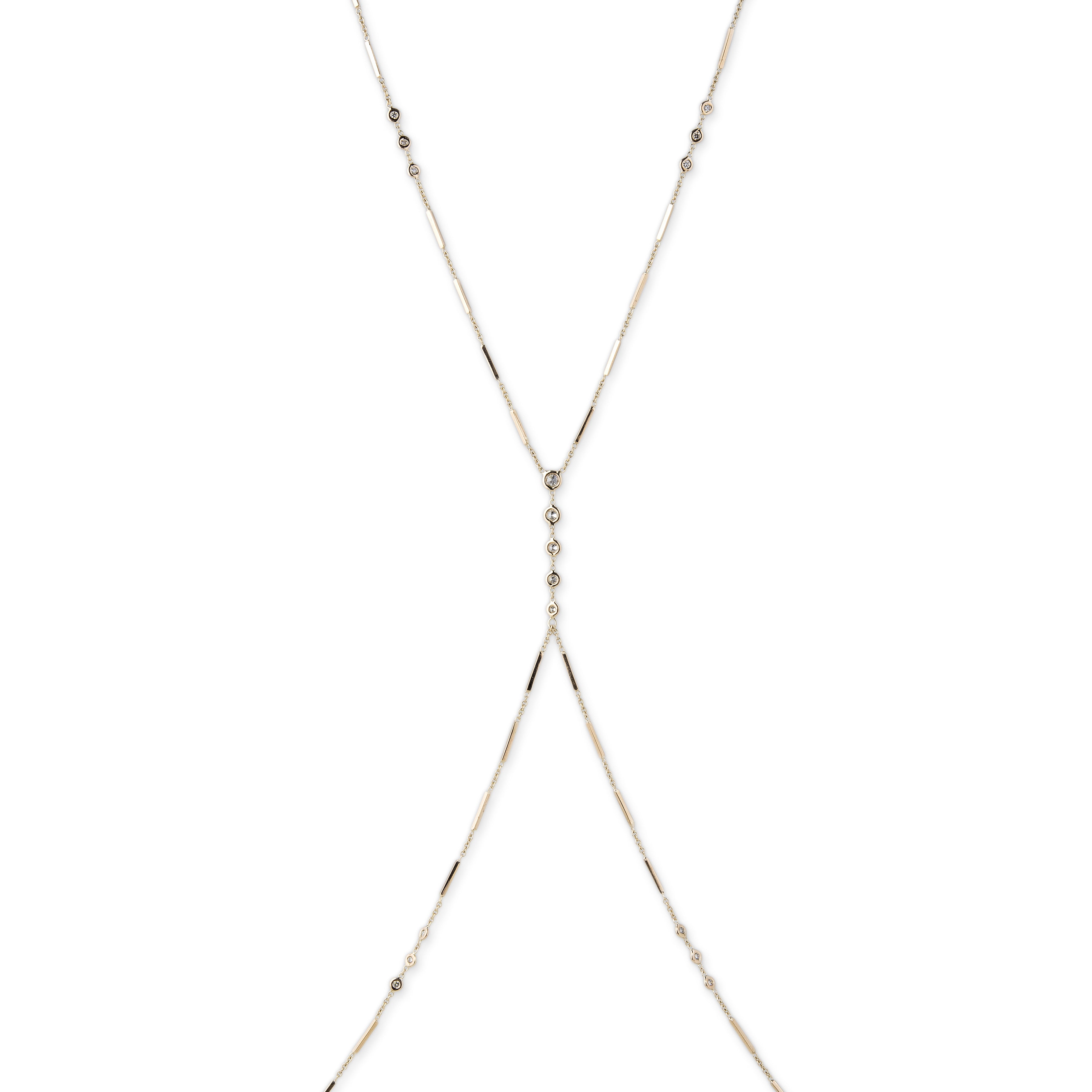 5 Graduated Diamond Center Smooth Bar Bodychain