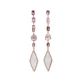 Pink Tourmaline + Moonstone Kite Earrings