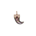 Pink Tourmaline Teardrop Pave Cap Abalone Claw Charm