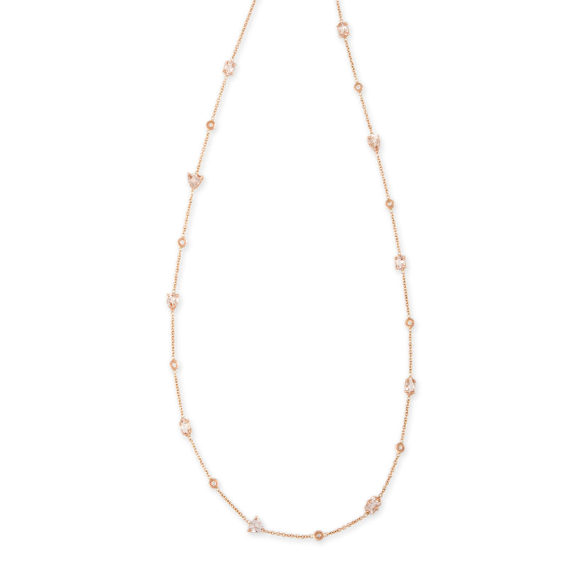 MORGANITE + DIAMOND BY THE YARD NECKLACE
