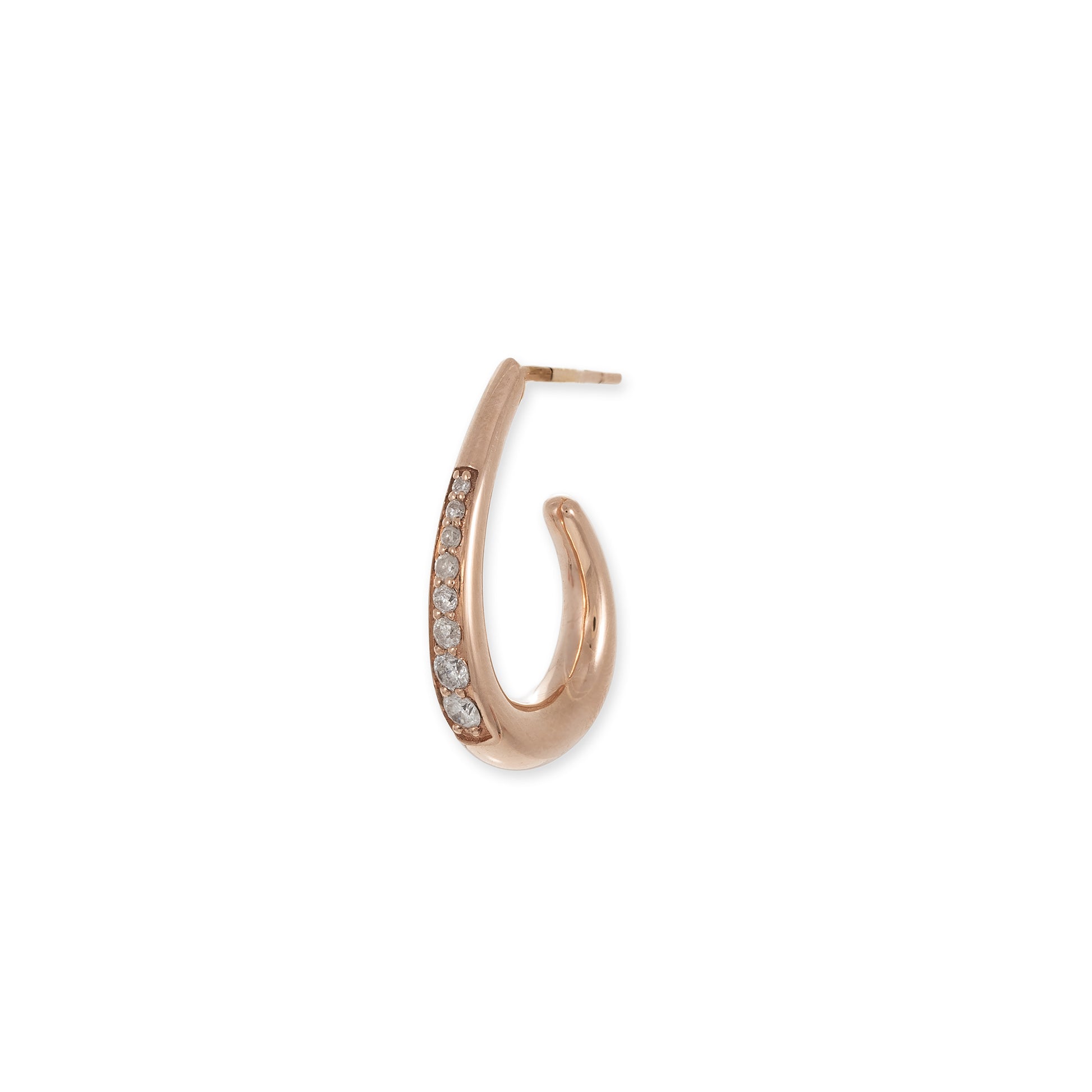 LARGE PAVE GRADUATED OVAL OPEN HOOP