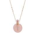 Large Round Rose Quartz Potion Bottle Necklace