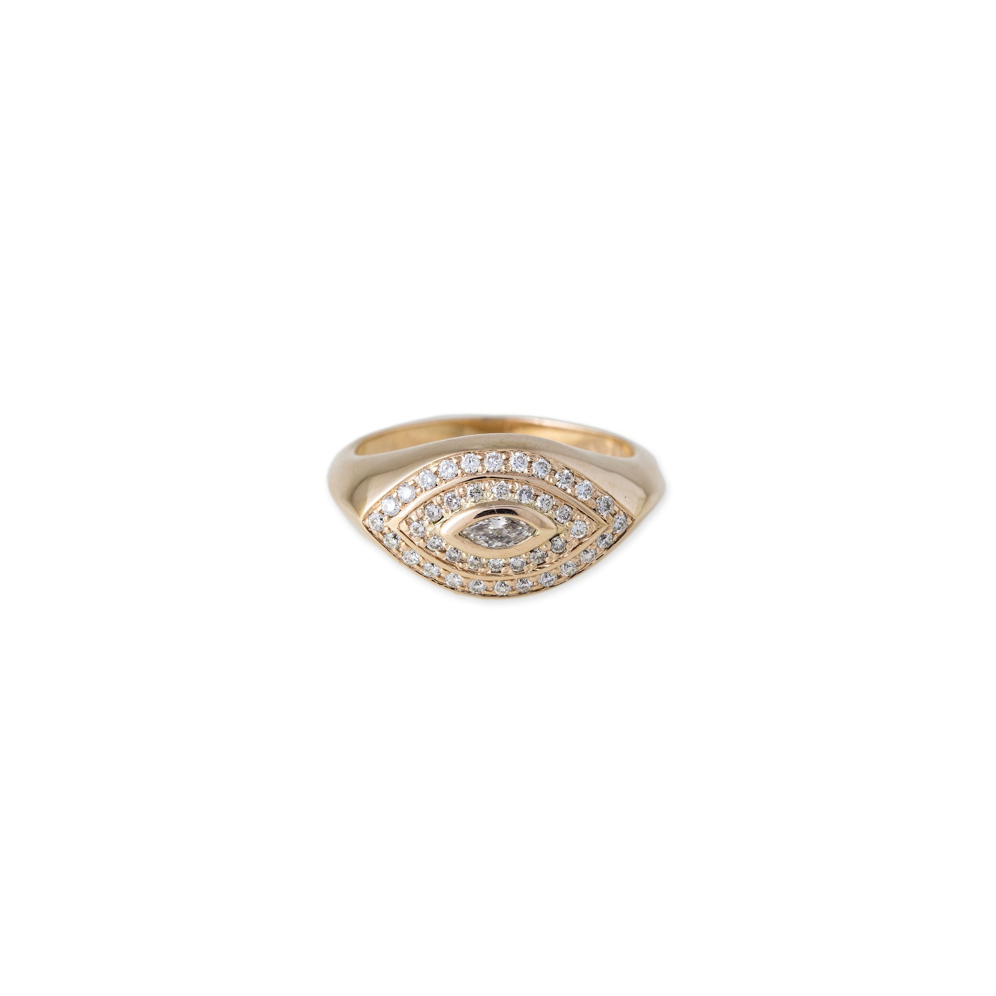 Marquise Diamond Halo Eye Ring