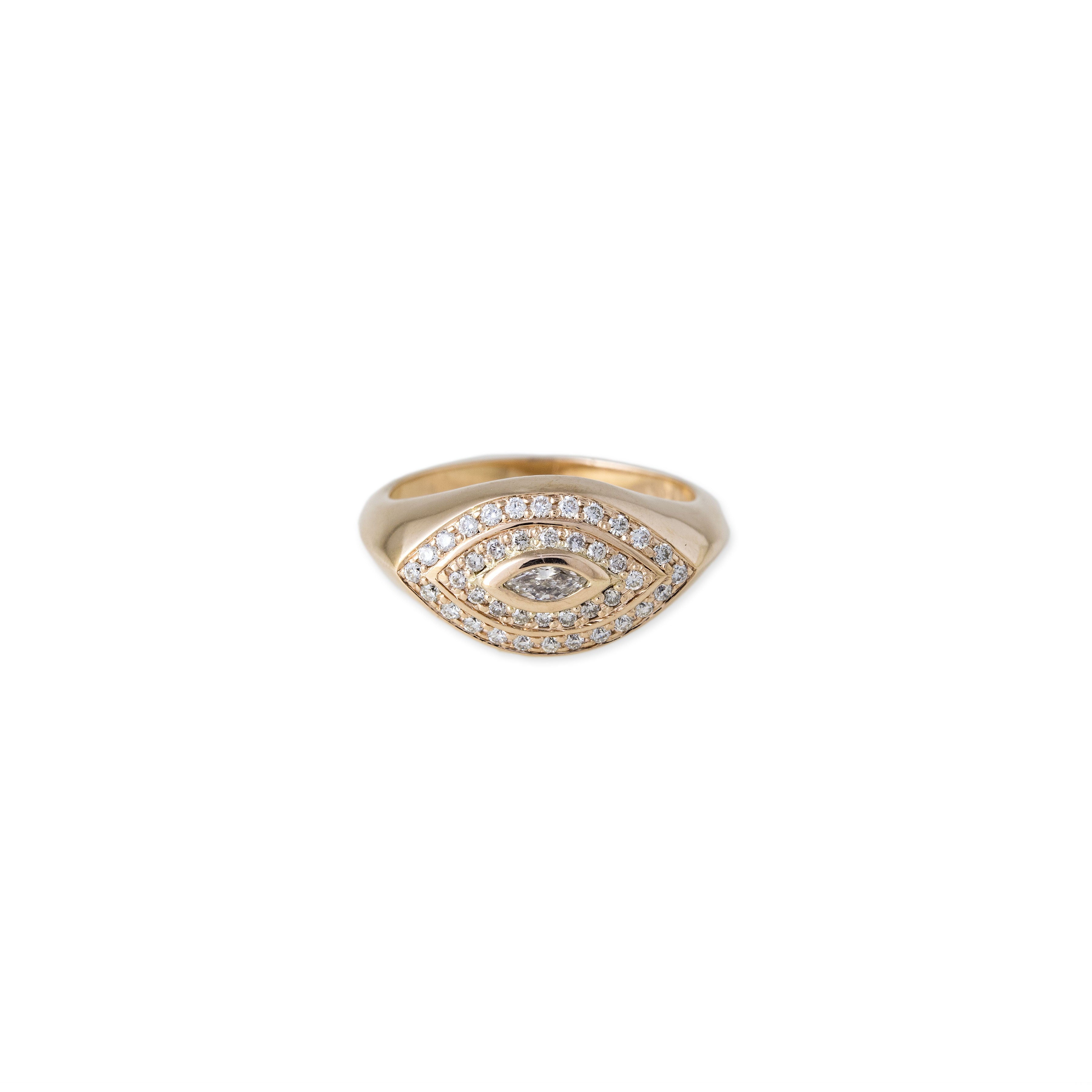 Marquise Diamond Halo Eye Ring