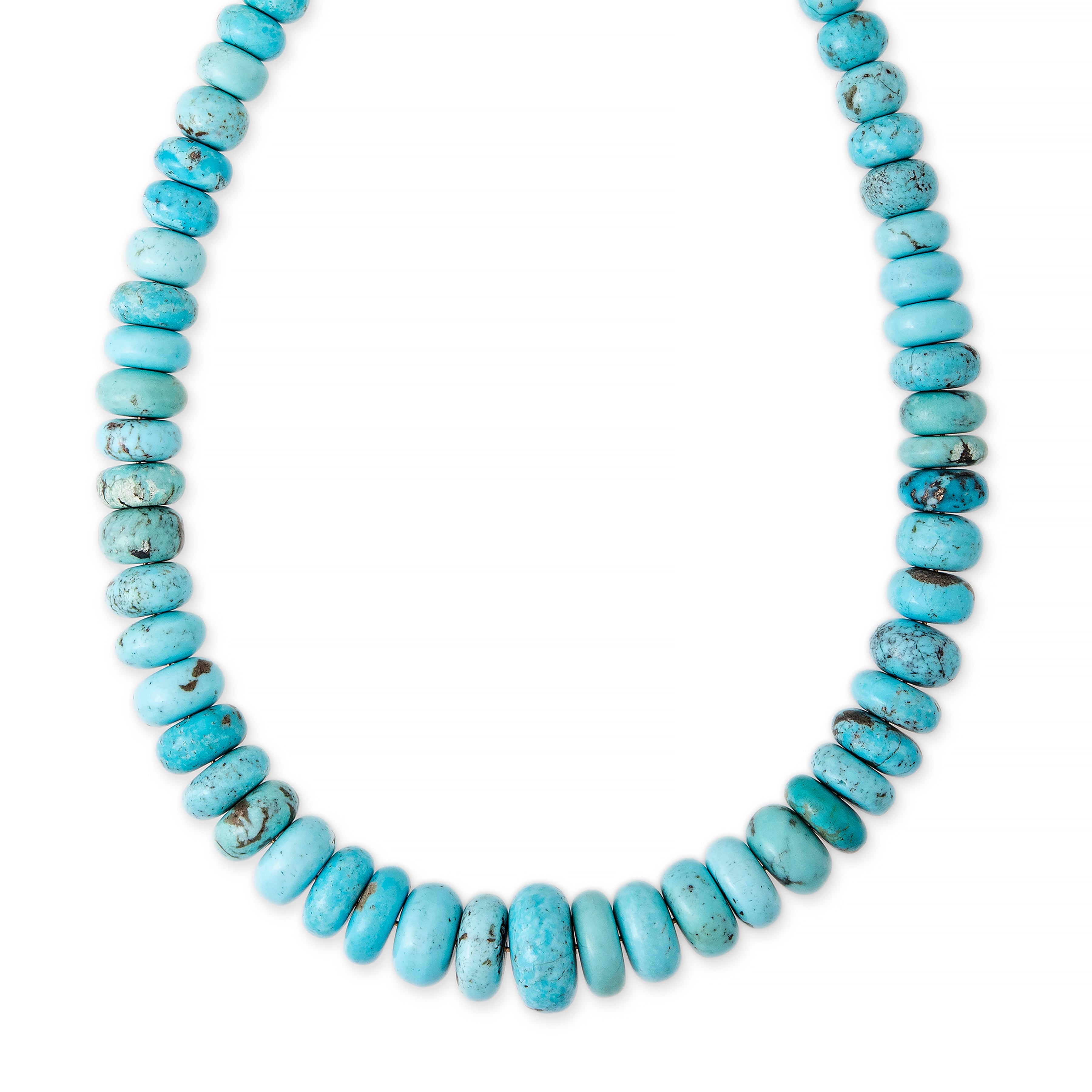 MEDIUM GRADUATED TURQUOISE BEADED NECKLACE