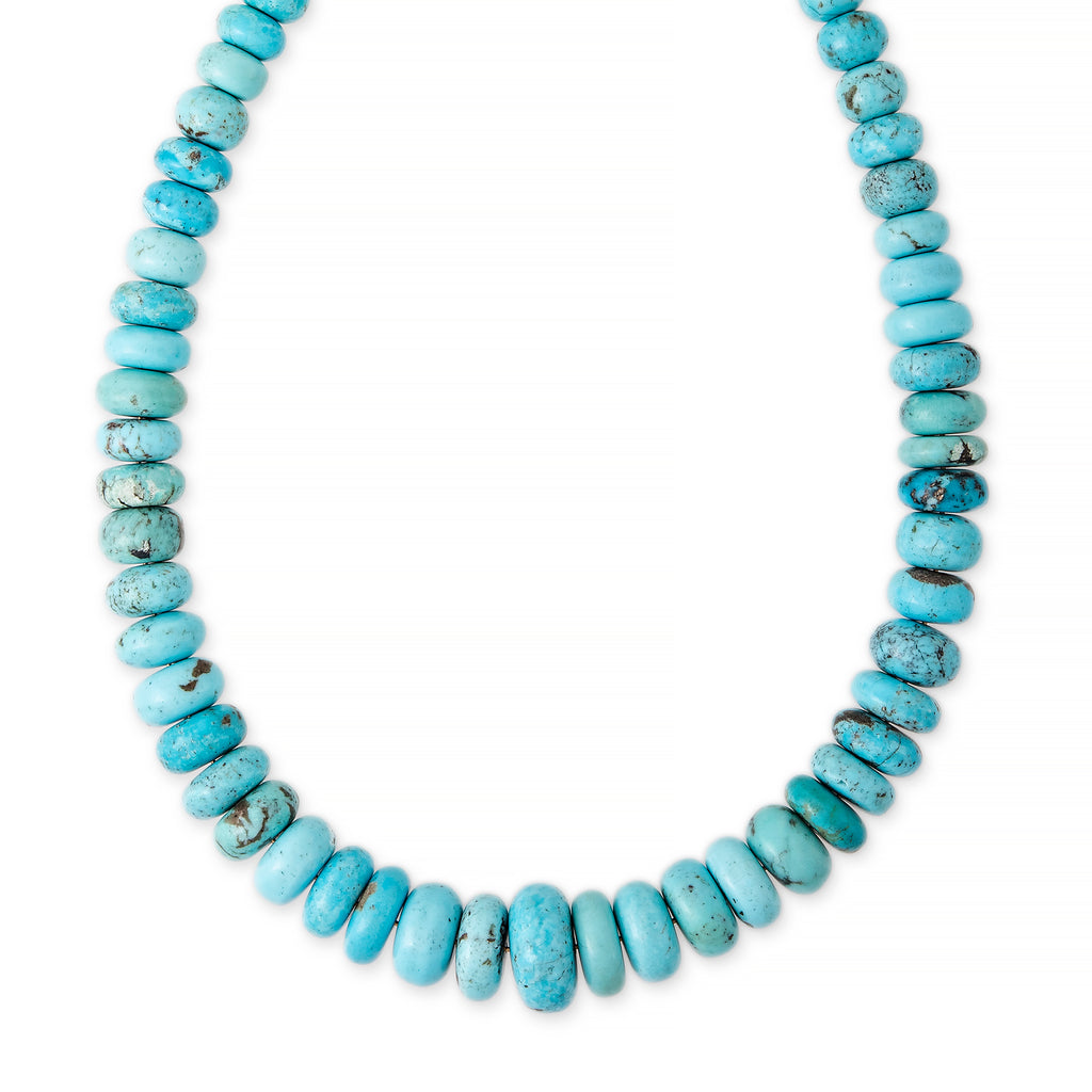 Medium Graduated Turquoise Beaded Necklace