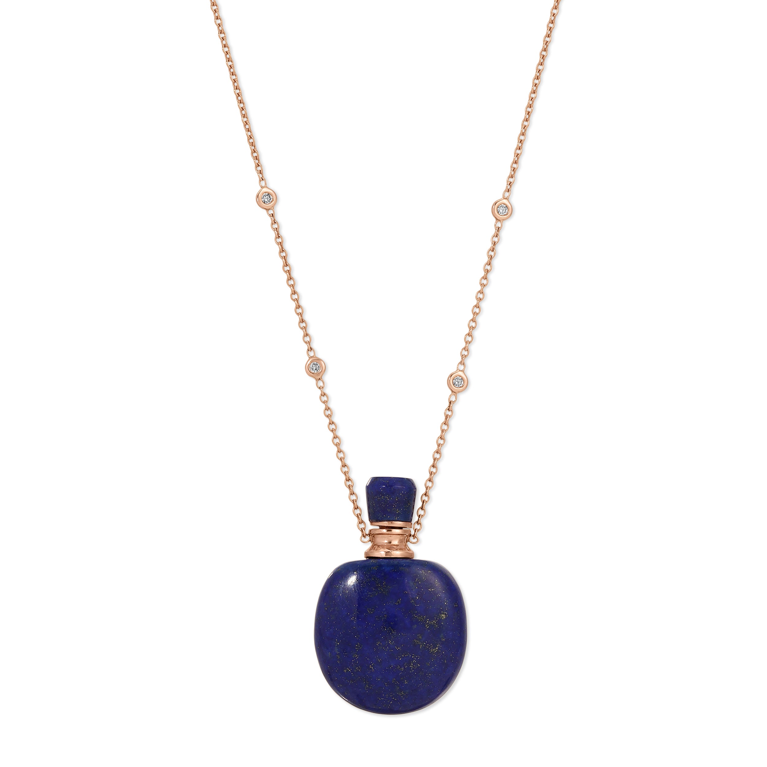 Medium Round Lapis Potion Bottle Necklace