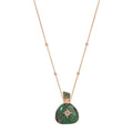 Medium Triangle Pave Shining Star Chrysocolla Potion Bottle Necklace