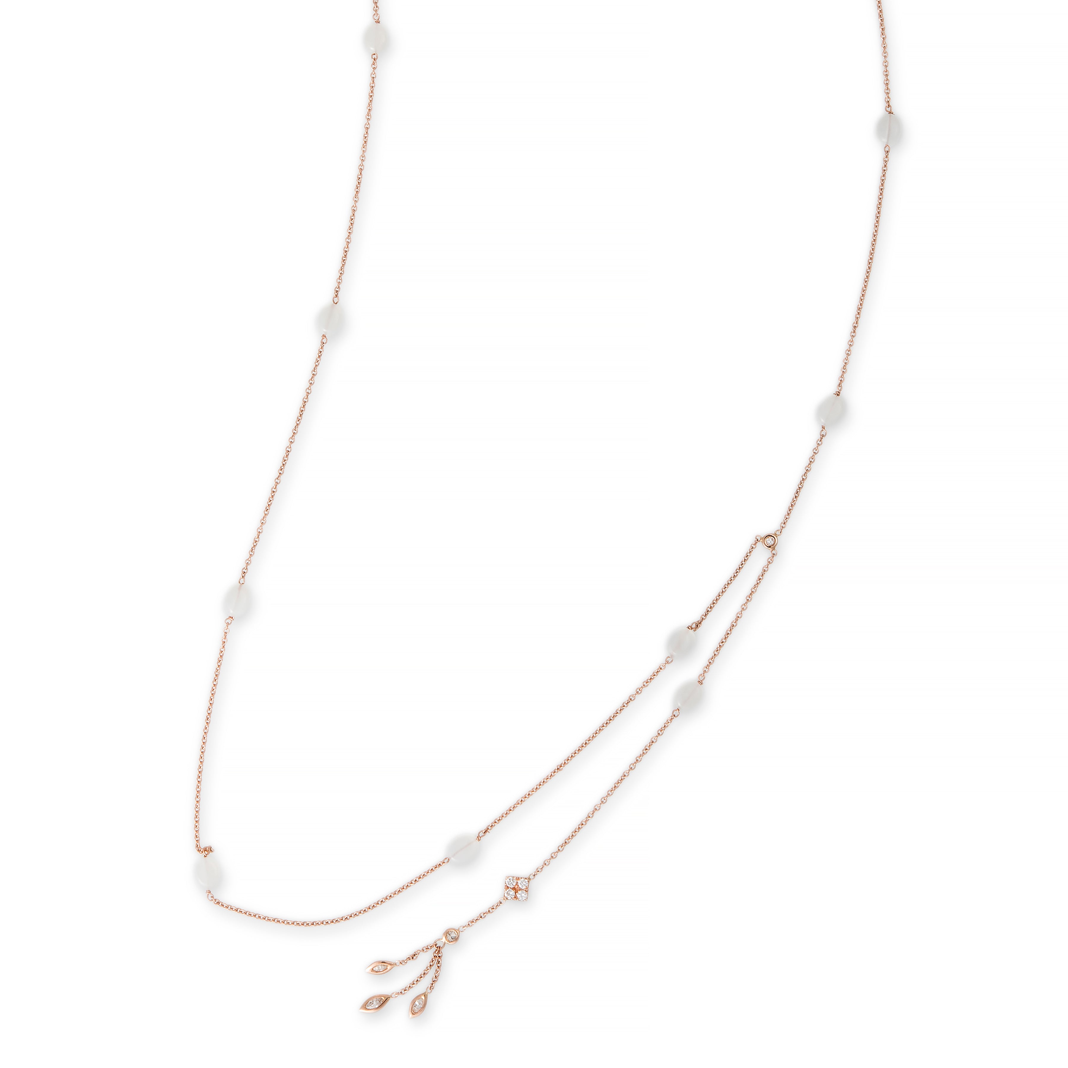 Moonstone Bead Diamond Drip Belly Chain