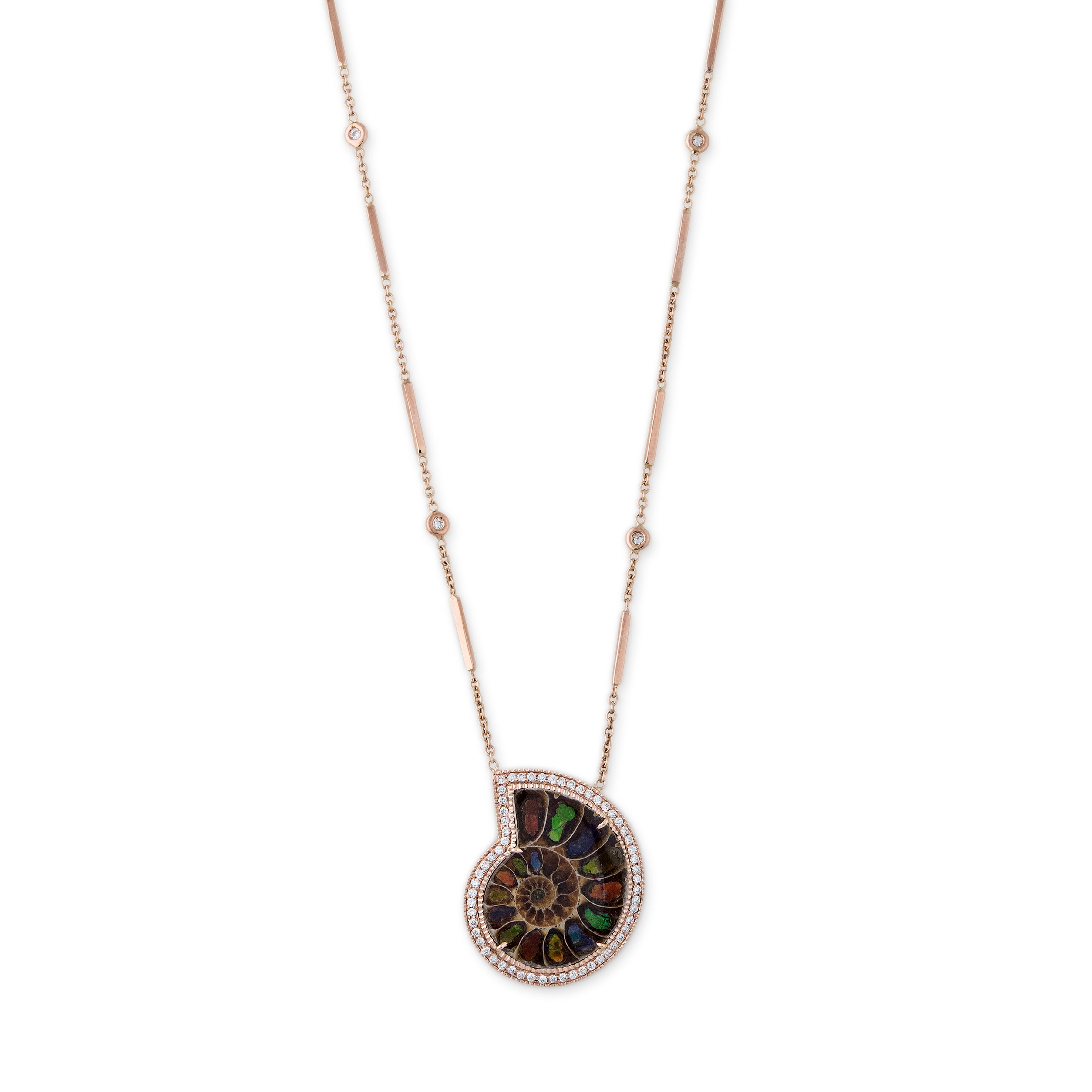 PAVE DIAMOND AMMONITE NECKLACE