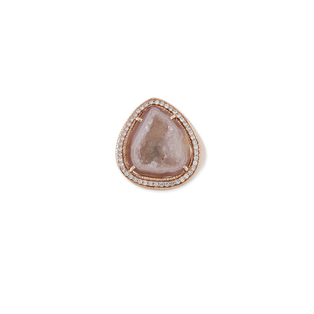 Pave Lavender Geode Ring