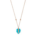 Small Pave Gemstone Leaf Diamond Necklace