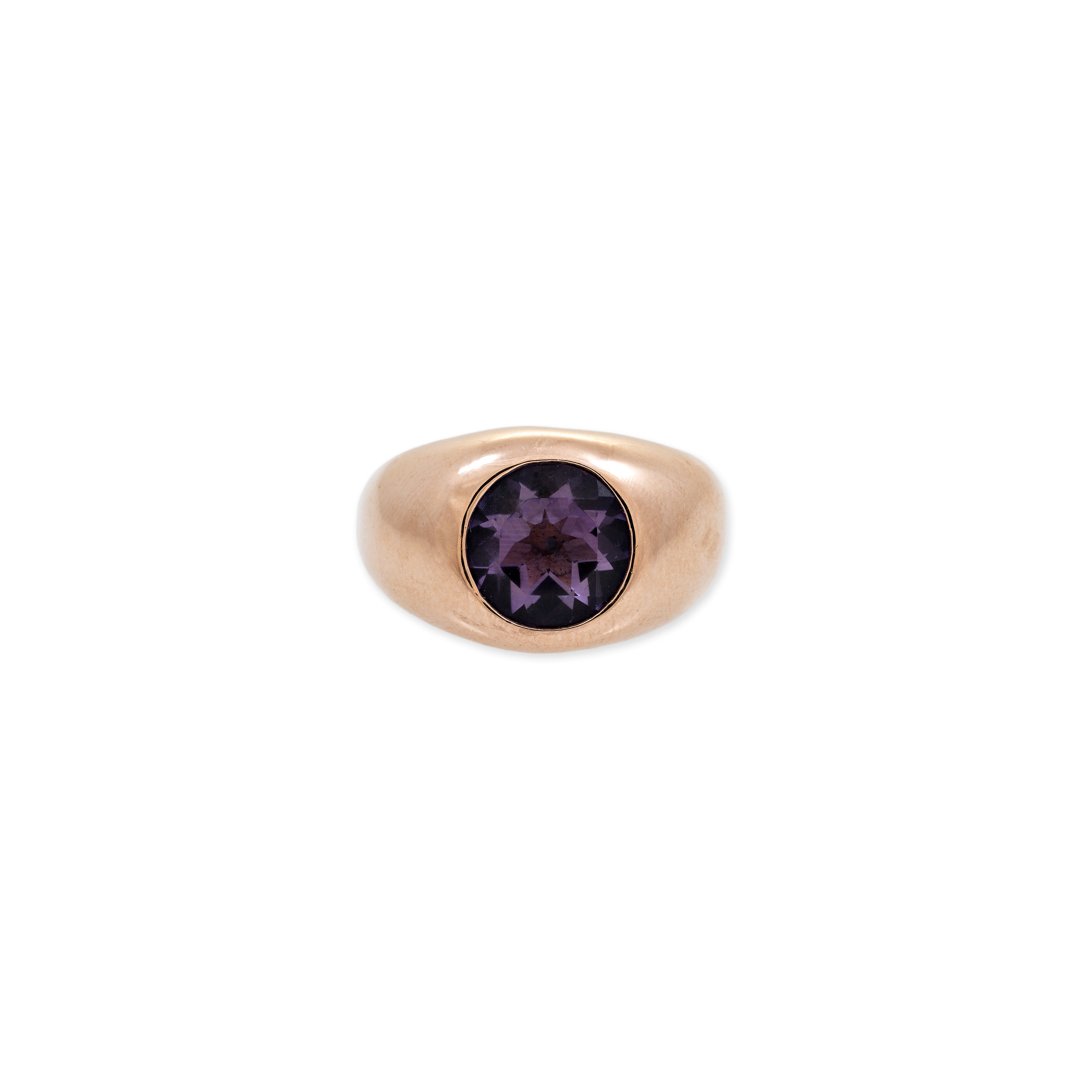ROUND AMETHYST LARGE DOME RING