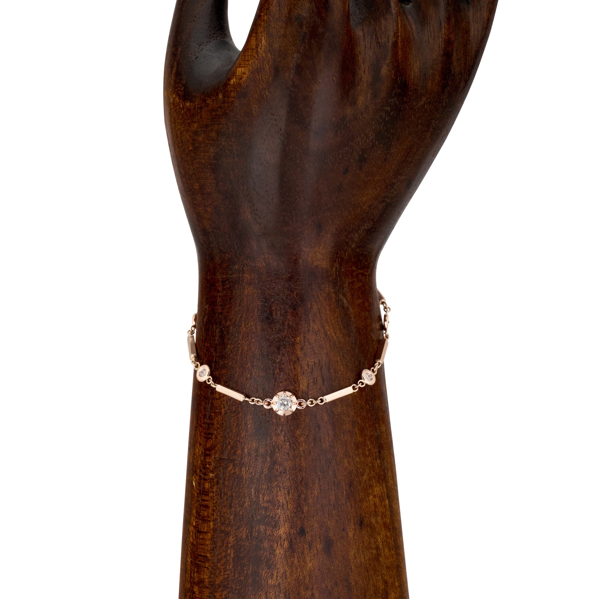 Single Diamond Sophia Smooth Bar Bracelet