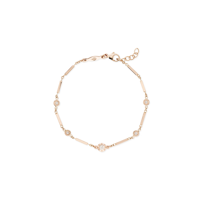 SINGLE DIAMOND SOPHIA SMOOTH BAR BRACELET