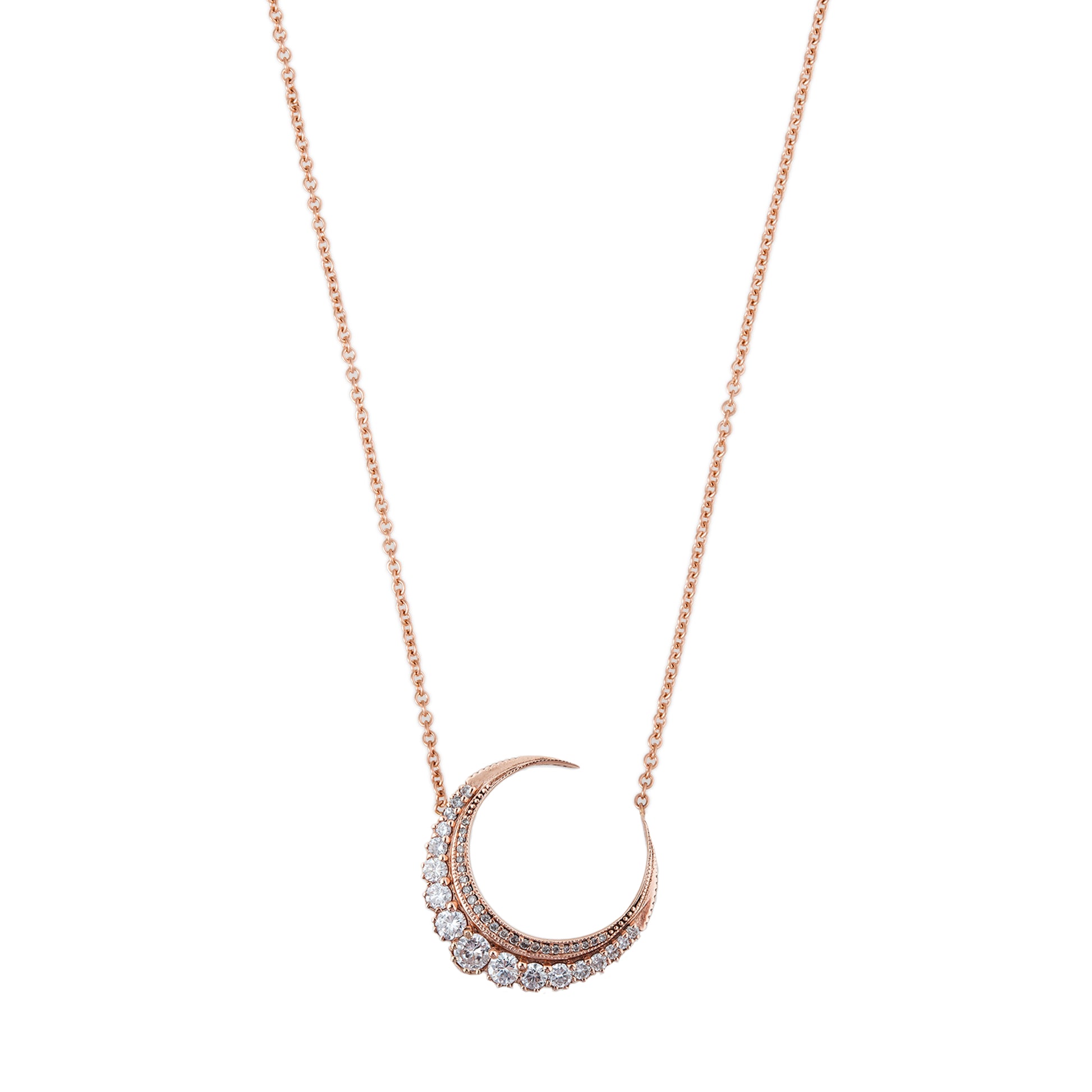 Small Diamond Crescent Moon Necklace