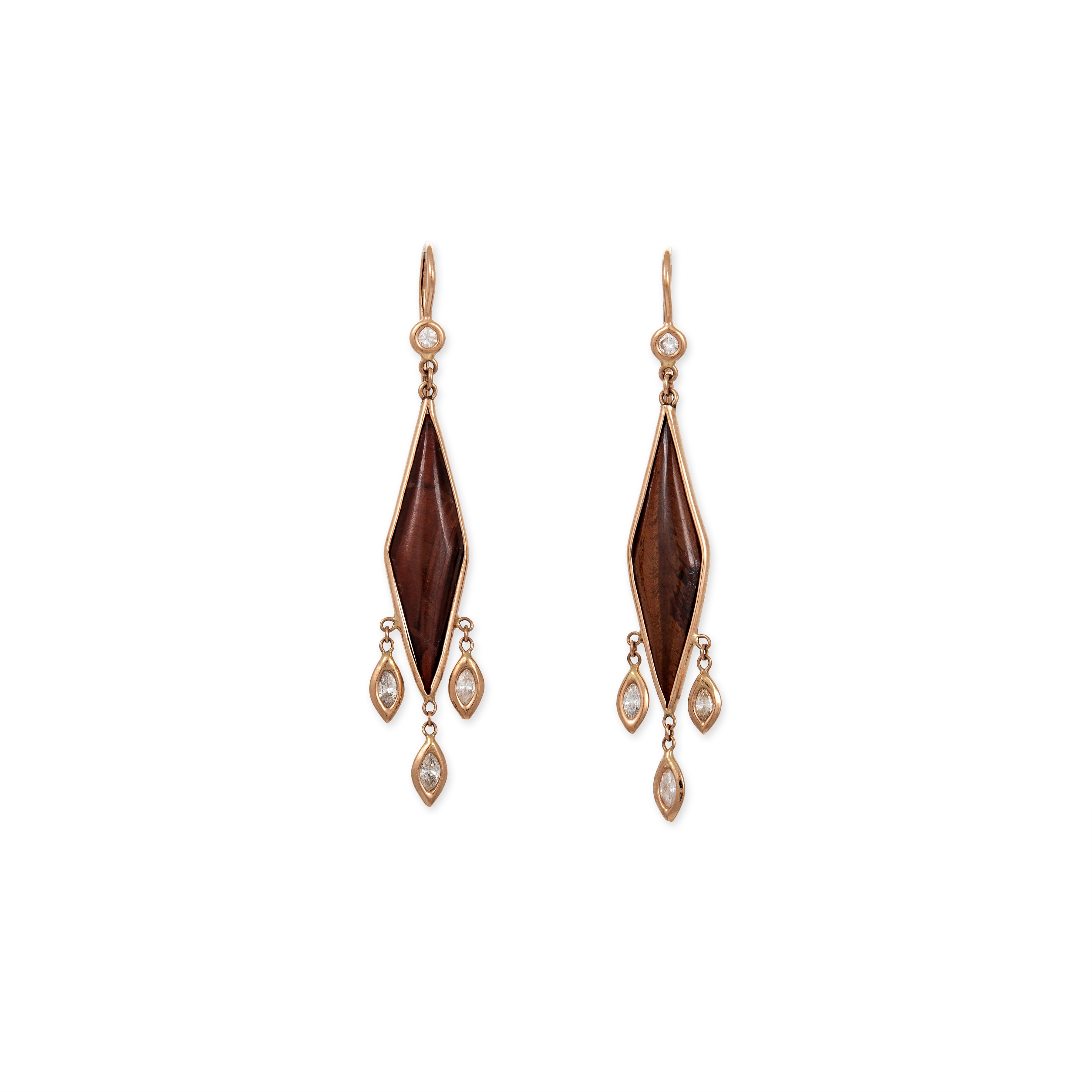 SUNSTONE KITE MARQUISE DIAMOND SHAKER EARRINGS