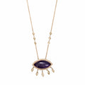 Pave Amethyst Marquise + 5 Marquise Diamond Shaker Necklace