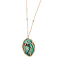 Caged Turquoise Smooth Bar Necklace