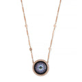 Onyx Blue Gold Eye Mini Smooth Bar Necklace
