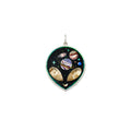 Silver Onyx + Pearl Alien Galaxy Charm