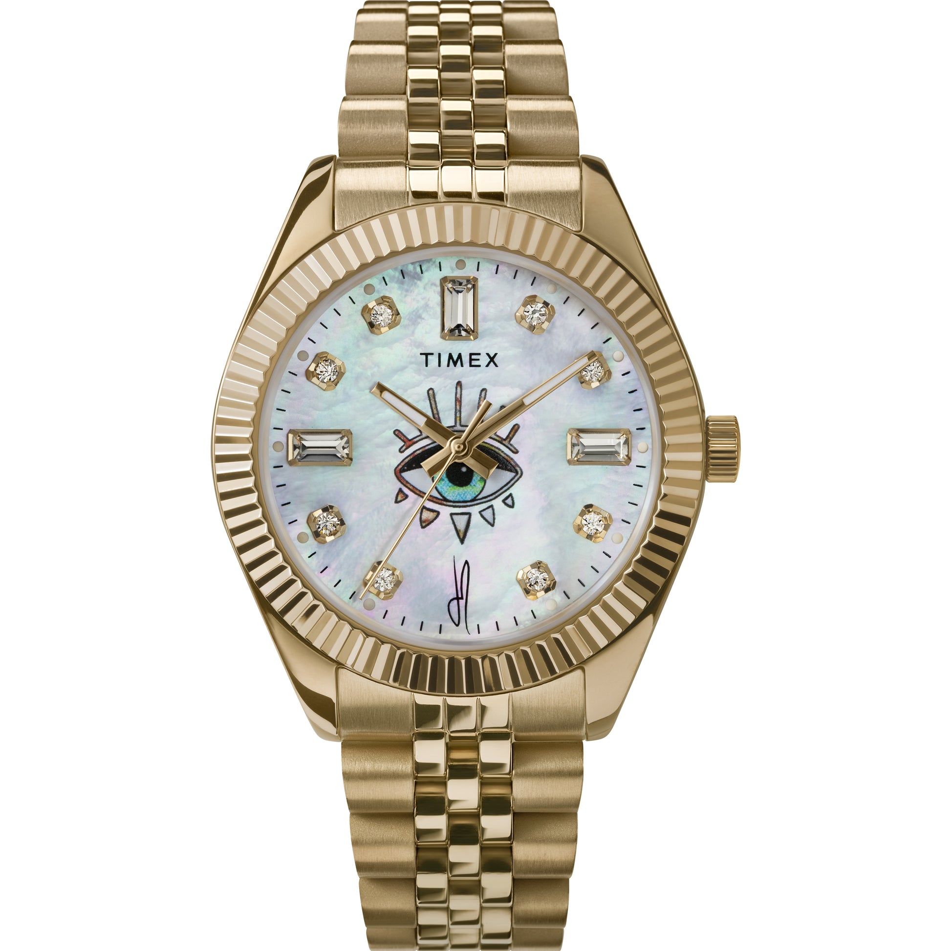 TIMEX X JA LEGACY INTUITION WATCH MOTHER OF PEARL