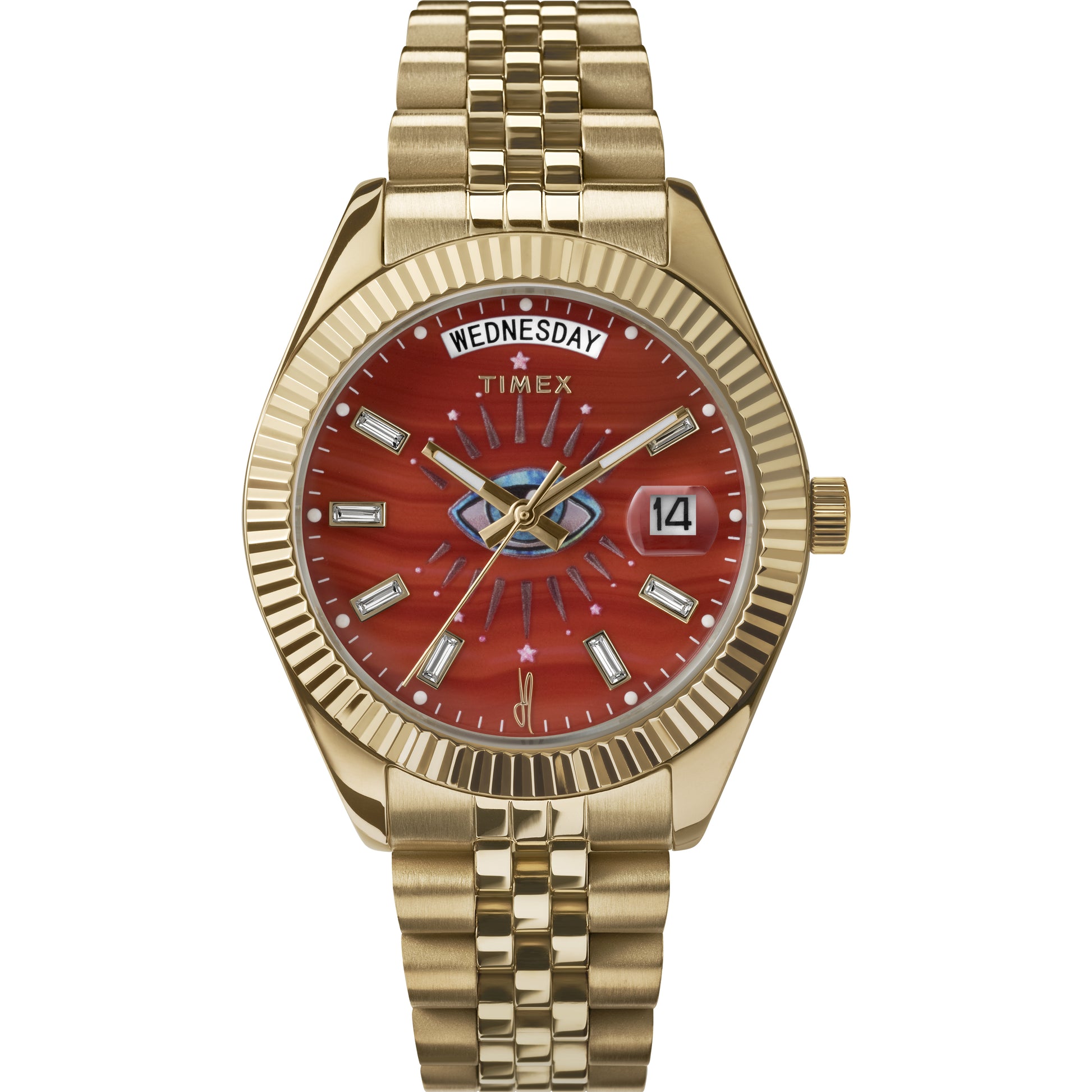 TIMEX X JA LEGACY GOLDEN EYE WATCH RED AGATE