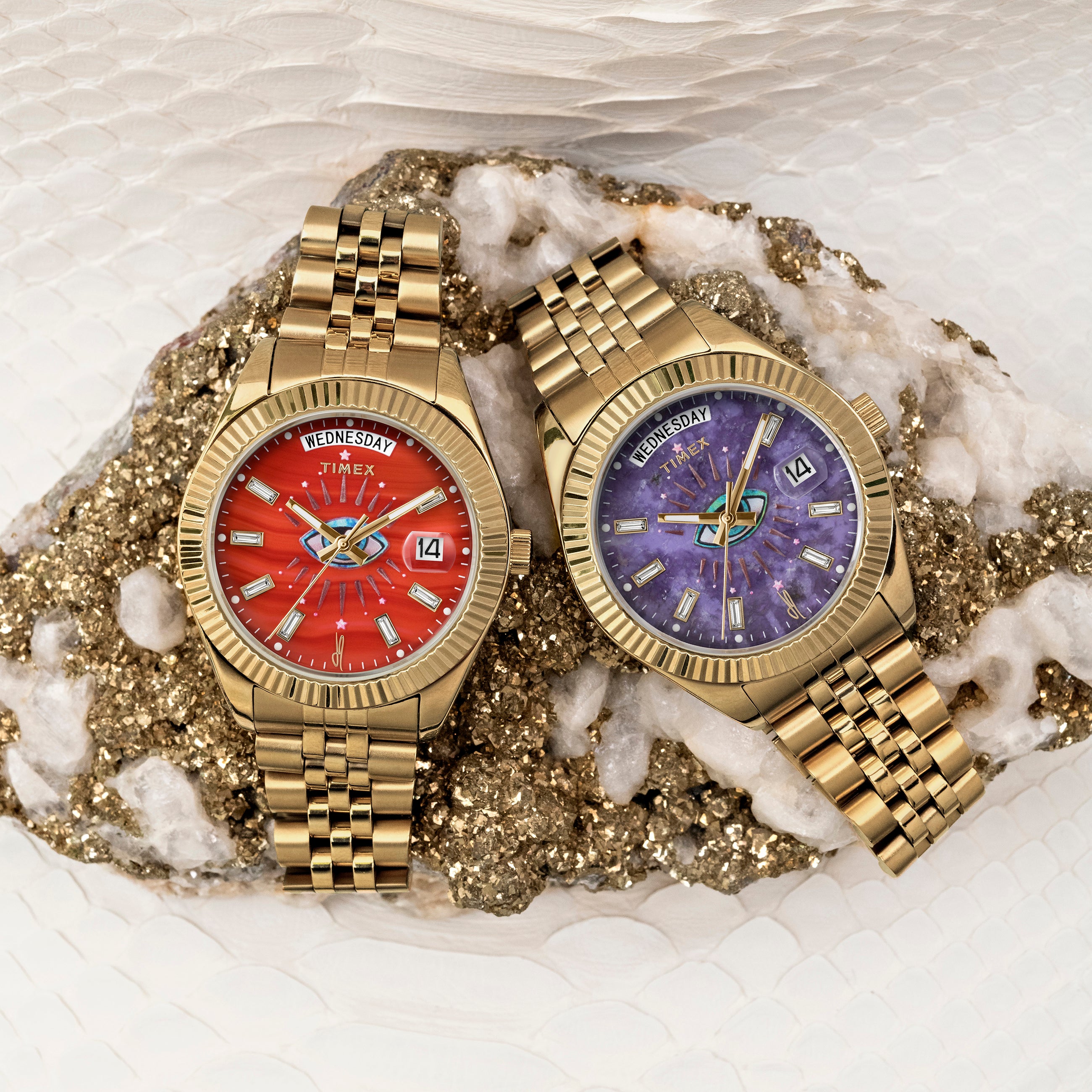 TIMEX X JA LEGACY GOLDEN EYE WATCH PURPLE JADE