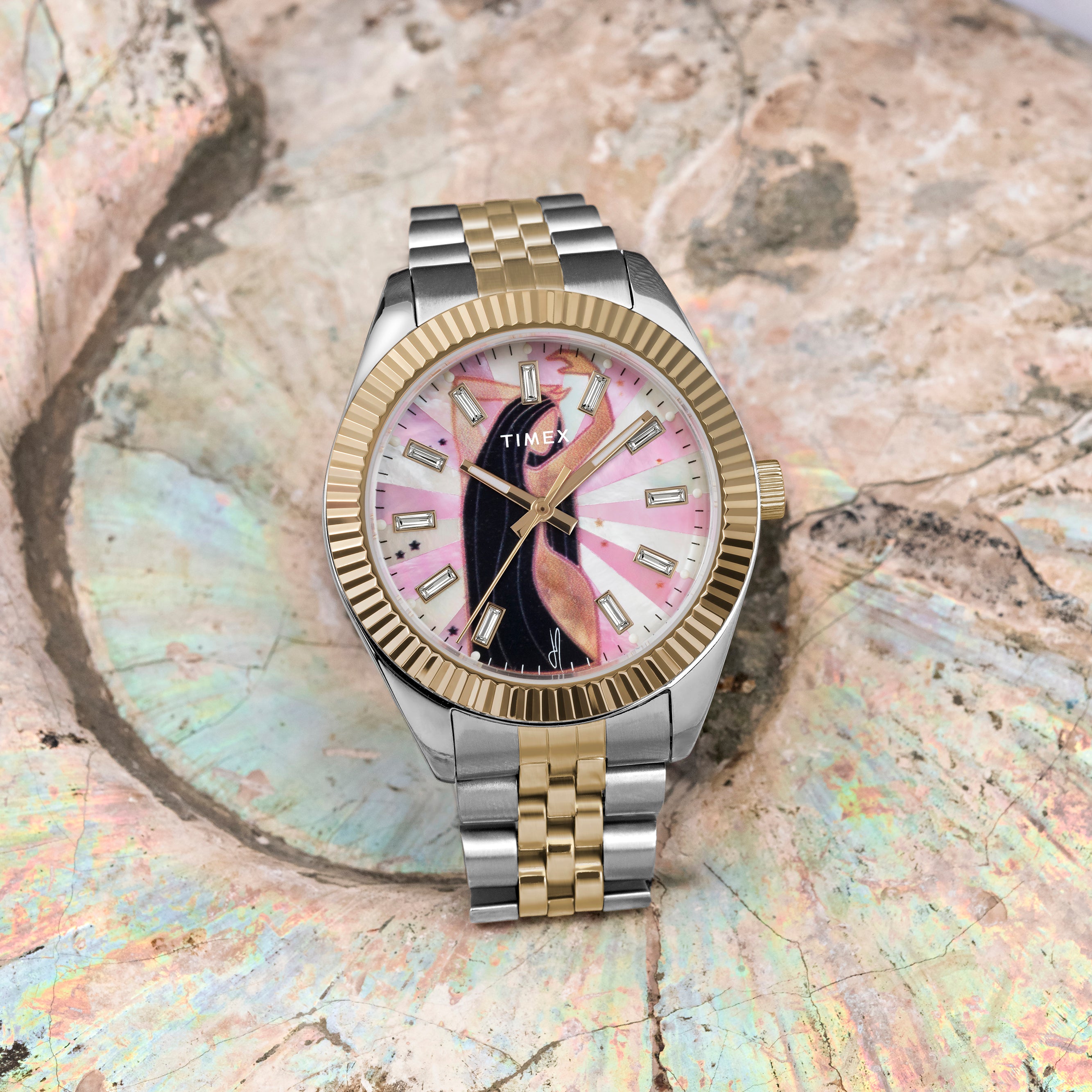 TIMEX X JA LEGACY MUSINGS WATCH PINK MOTHER OF PEARL