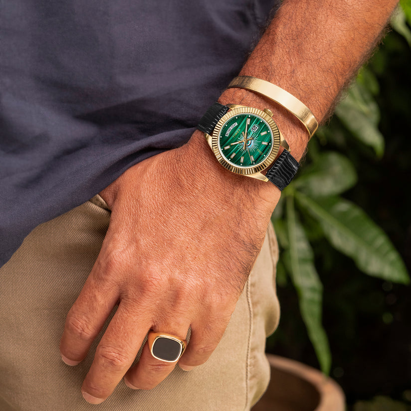 TIMEX X JA LEGACY GOOD KARMA WATCH MALACHITE